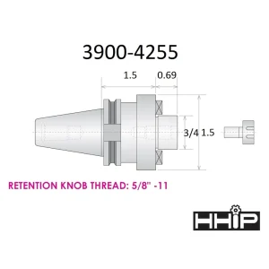 HHIP 3/4 X CAT 40 V-FLANGE SHELL END MILL ARBOR (3900-4255) - view 2