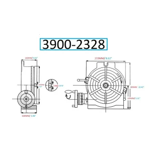 VERTEX 8″ HORIZONTAL/VERTICAL ROTARY TABLE MADE IN TAIWAN (3900-2328) - view 3