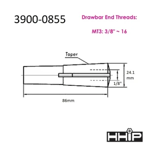 HHIP MT3 1/8″ ROUND COLLET (3900-0855) - view 2