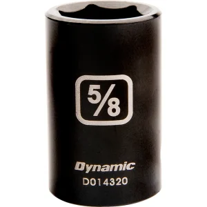 Dynamic Tools 1/2″ Drive 6 Point SAE, 5/8″ Standard Length, Impact Socket (D014320)