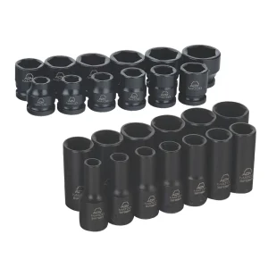 25 PIECE 3/8″ DRIVE METRIC 6 POINT MID-LENGTH AND STUBBY ADV IMPACT SOCKET SET - view 2