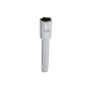 3/8″ X 11/16″ DUAL DRIVE 13/16″ SAE 6 POINT 6″ EXTRA DEEP SPARK PLUG SOCKET WITH RETAINING TAB