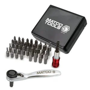 38 PIECE 1/4″ DRIVE MINI RATCHET AND BIT SET - view 2