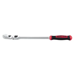 1/4″ DRIVE 10-3/4″ EIGHTY8 TOOTH LOCKING FLEX RATCHET WITH ERGO HANDLE – RED