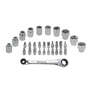 31 PIECE LOW PROFILE MECHANIC TOOL SET – GREEN CASE - view 2