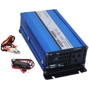 AIMS Power 300 Watt Pure Sine Inverter with Cables (PWRI30012S)