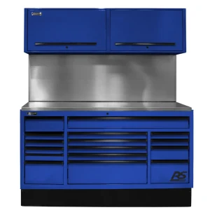 Homak 72-Inch CTS Tool Storage Combo with Solid Backsplash, Blue (BLCTS72001)