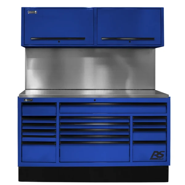 Homak 72-Inch CTS Tool Storage Combo with Solid Backsplash, Blue (BLCTS72001)