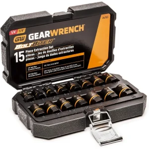 Gearwrench 84783 15 Pc 1/4″ & 3/8″ Drive Bolt Biter Impact Extraction Socket Set - view 2