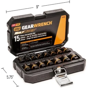 Gearwrench 84783 15 Pc 1/4″ & 3/8″ Drive Bolt Biter Impact Extraction Socket Set - view 3