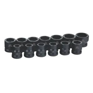 13 PIECE 1/2″ DRIVE METRIC 6 POINT ADV IMPACT SET