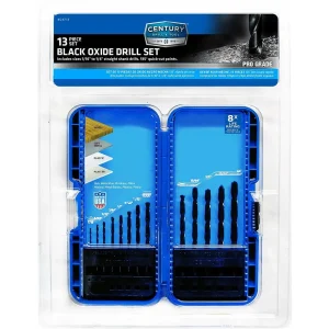Century Drill Pro Grade Black Oxide Drill Bit Set, 13 Piece (24713)