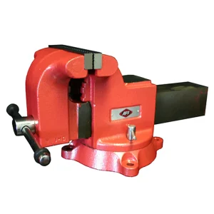 American Forge & Foundry 8 Inch Swivel Bench Vise with Hardened Steel Jaws and Anvil (3943)