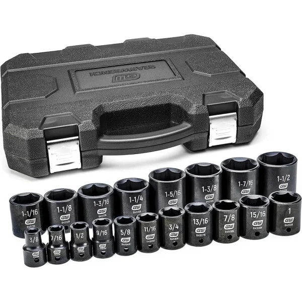 Gearwrench 84932N 19 Pc. 1/2″ Drive 6 Point SAE Impact Socket Set