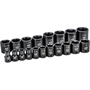 Gearwrench 84932N 19 Pc. 1/2″ Drive 6 Point SAE Impact Socket Set - view 2