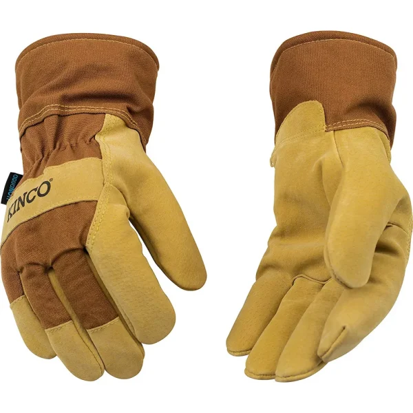 Kinco 1958-XL Men’s Lined Waterproof Suede Pigskin Gloves, X-Large