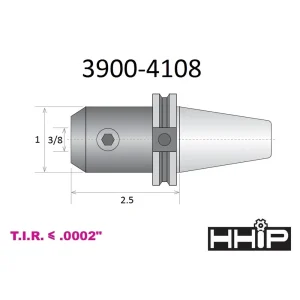 HHIP 3/8 X CAT 40 V-FLANGE END MILL HOLDER WITH 2.5 GAGE DEPTH (3900-4108) - view 2