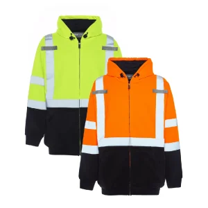 Utility Pro HiVis Soft Shell Safety Full Zip Hooded Sweatshirt