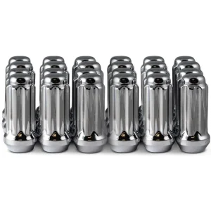 RHI Automotive 14×2.0 Closed End Long Spline 6 Lug 2.00″ Chrome 24 Lugs 1 Key (8746LK6-C)