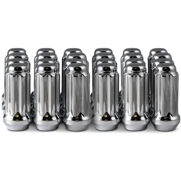 RHI Automotive 14×2.0 Closed End Long Spline 6 Lug 2.00″ Chrome 24 Lugs 1 Key (8746LK6-C)