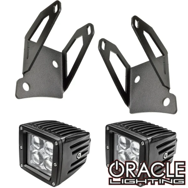 Oracle Lighting Jeep JK Single Light Mounting Pillar Brackets + Lights Combo (2150-504)