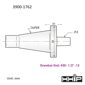 HHIP NMTB #30 TAPER TO JACOBS JT2 ARBOR (3900-1762) - view 3