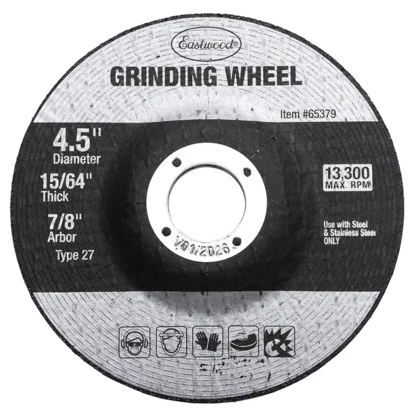 Eastwood 15/64 Inch Depressed Center Grinding Wheel – 5 Pack (65379)
