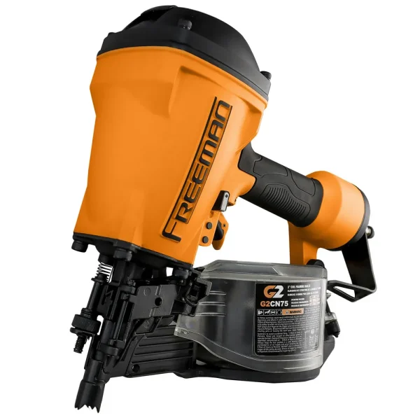 Freeman G2CN75 2nd Generation Pneumatic 15 Degree 3″ Coil Framing Nailer with Adjustable Metal Belt Hook and 1/4″ NPT...