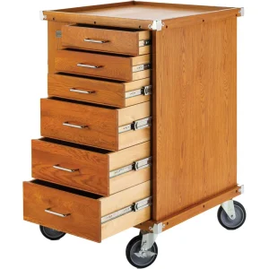 Grizzly Industrial 6-Drawer Red Oak Utility Cart (T33976) - view 2