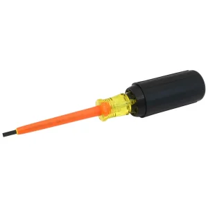 Gray Tools Electrician’s Slotted Screwdriver, 3″ Blade Length, .016″ X 1/8″ Tip, 1000V Insulated (30403-I)