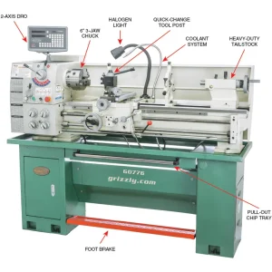 Grizzly Industrial 13″ x 40″ Gunsmithing Lathe w/ DRO (G0776) - view 2