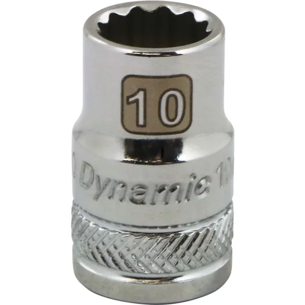 Dynamic Tools 3/8″ Drive 12 Point Metric, 10mm Standard Length, Chrome Finish Socket (D009110)