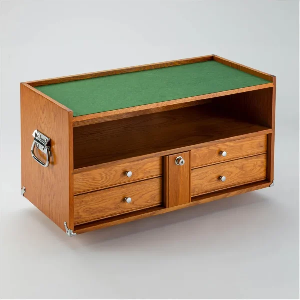 Grizzly Industrial 23″ Series 2-Drawer Red Oak Mid-Riser with Shelf (T33820)