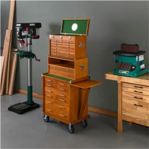 Grizzly Industrial 23″ Series 2-Drawer Red Oak Mid-Riser with Shelf (T33820) - view 4