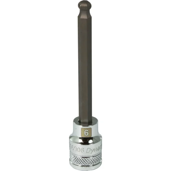 Dynamic Tools 3/8″ Drive Metric Hex Head, 6mm Long Ball Nose, Chrome Finish Socket (D006906)