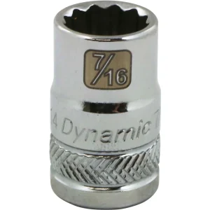 Dynamic Tools 3/8″ Drive 12 Point SAE, 7/16″ Standard Length, Chrome Finish Socket (D009414)