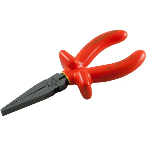 Gray Tools Flat Nose Plier, 6-1/2″ Long, 2″ Jaw, 1000V Insulated (B224A-I)