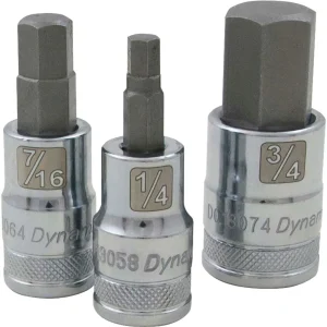 Dynamic Tools 1/2″ Drive SAE Hex Head, 3/8″ Bit Standard Length, Chrome Finish Socket (D013062) - view 2