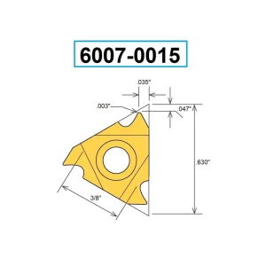 HHIP 16IRAG60 TiN COATED INTERNAL THREADING CARBIDE INSERT (6007-0015) - view 4