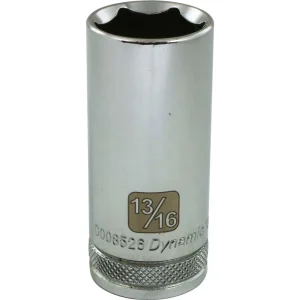 Dynamic Tools 3/8″ Drive 6 Point SAE, 13/16″ Deep Length, Chrome Finish Socket (D008526)