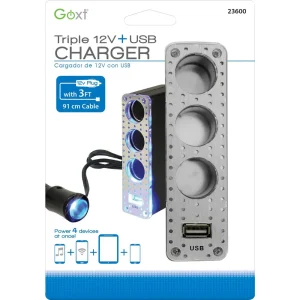 Custom Accessories Goxt Lighted Triple 12V & USB Adapter – 23600