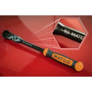 1/4″ DRIVE 7-3/4″ EIGHTY8 TOOTH BLACK CHROME LOCKING FLEX RATCHET WITH ERGO HANDLE – ORANGE - view 2