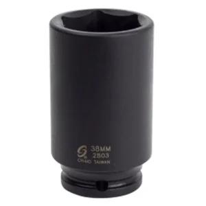 Sunex 1/2″ Drive Deep Spindle Nut Impact Socket, 38mm (2803)