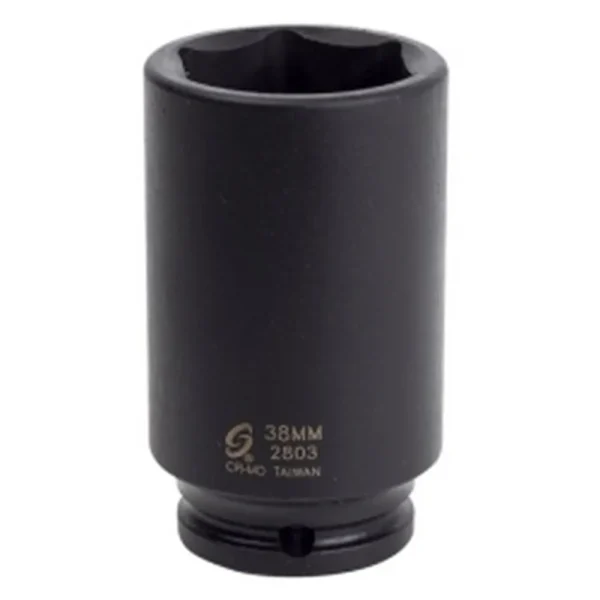 Sunex 1/2″ Drive Deep Spindle Nut Impact Socket, 38mm (2803)
