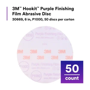3M 6″ P1000 Hookit Purple Finishing Film Disc (30669) - view 3