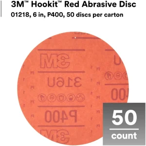3M 6″ P220 Hookit Red Abrasive Disc 316U (1221) - view 2