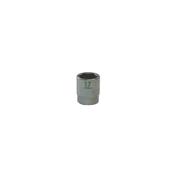 3/8″ DRIVE 17MM METRIC 6 POINT CHROME SOCKET – GREEN