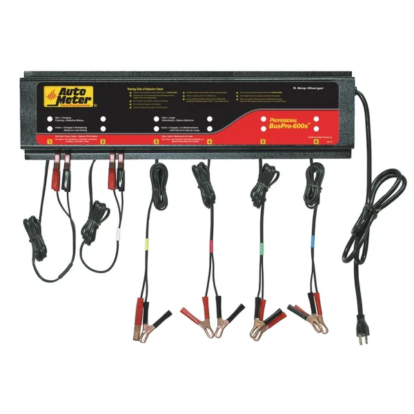 AutoMeter Smart Battery Charger 6 Channel 120V 5 Amp for Multiple Batteries (BUSPRO-600S)