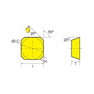 HHIP SEAN-43-AFN C-5 TiN COATED CARBIDE INSERT (6016-0043) - view 3