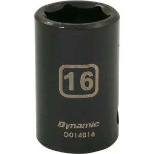 Dynamic Tools 1/2″ Drive 6 Point Metric, 16mm Standard Length, Impact Socket (D014016)